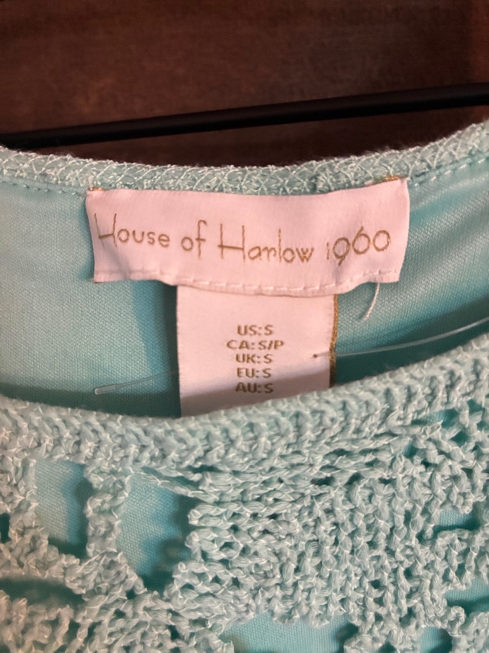 House of Harlow 1960 Aqua Crochet Midi Dress - Picture 5 of 6